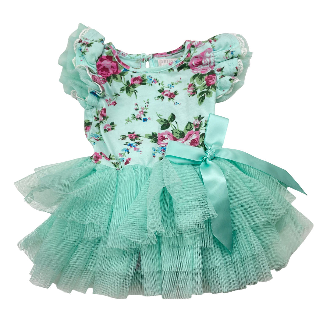 Girls DESIGNER KIDZ, floral tutu romper, EUC, size 00,  