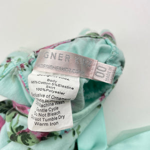 Girls DESIGNER KIDZ, floral tutu romper, EUC, size 00,  