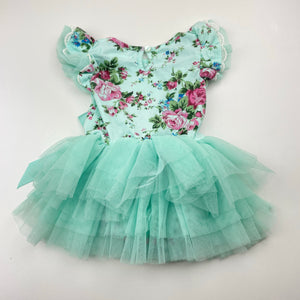 Girls DESIGNER KIDZ, floral tutu romper, EUC, size 00,  