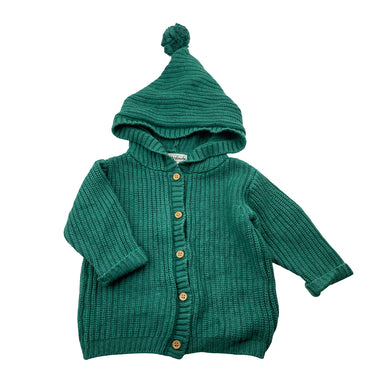 Unisex Wilson + Frenchy, cotton / bamboo / wool knit hooded sweater / cardigan, EUC, size 000,  