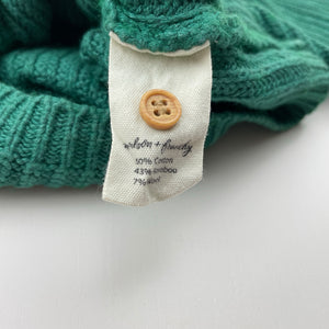Unisex Wilson + Frenchy, cotton / bamboo / wool knit hooded sweater / cardigan, EUC, size 000,  