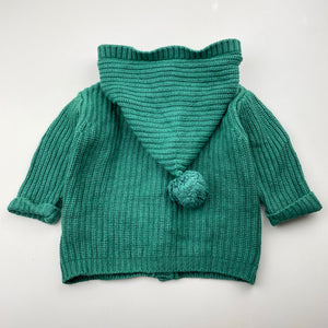 Unisex Wilson + Frenchy, cotton / bamboo / wool knit hooded sweater / cardigan, EUC, size 000,  
