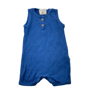 Boys Wilson + Frenchy, ribbed organic cotton blend romper, EUC, size 000,  
