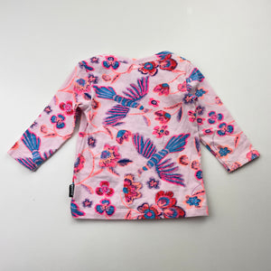 Girls Bonds, stretchy floral long sleeve top, EUC, size 000,  
