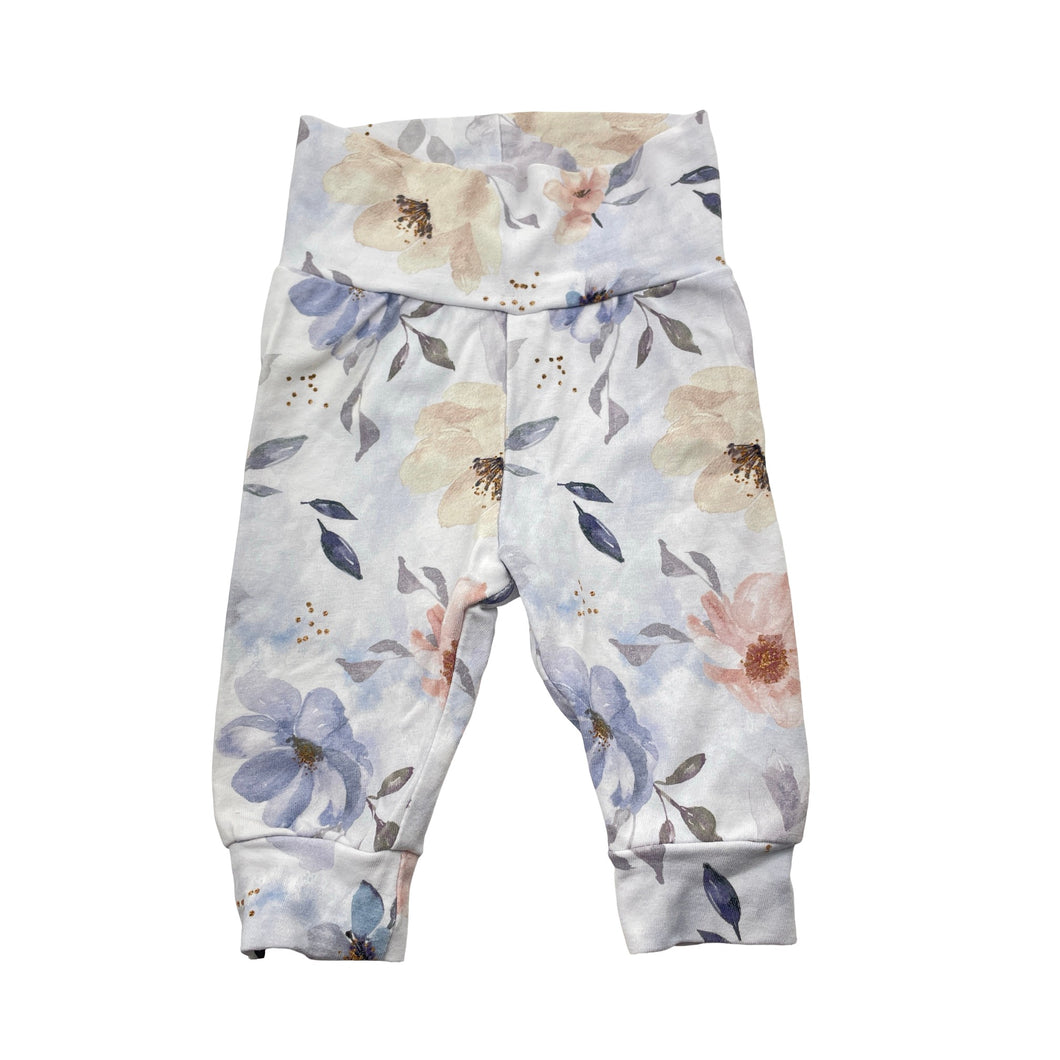 Girls TeeBee & Co, handmade, soft feel, floral leggings / bottoms, EUC, size 000,  