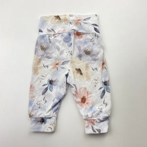 Girls TeeBee & Co, handmade, soft feel, floral leggings / bottoms, EUC, size 000,  