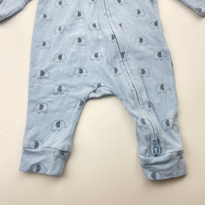 Unisex Seed, stretchy zip romper, elephants, FUC, size 000,  