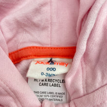 Load image into Gallery viewer, Girls Jack &amp; Milly, colour block cotton zip hooded romper, EUC, size 000,  
