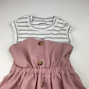 Girls Aurora Moon, spliced sleeveless dress, EUC, size 6, L: 60cm