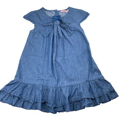 Girls Funky Babe, lightweight chambray cotton dress, EUC, size 5, L: 56cm