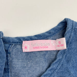 Girls Funky Babe, lightweight chambray cotton dress, EUC, size 5, L: 56cm