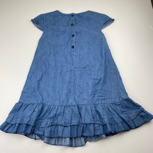 Girls Funky Babe, lightweight chambray cotton dress, EUC, size 5, L: 56cm