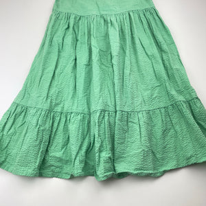 Girls Anko, green crinkle cotton summer dress, GUC, size 12, L: 73cm