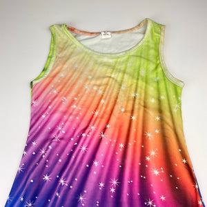 Girls DENATER, soft feel, stretchy colourful dress, armpit to armpit: 31cm, EUC, size 8-10, L: 70cm