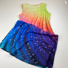 Load image into Gallery viewer, Girls DENATER, soft feel, stretchy colourful dress, armpit to armpit: 31cm, EUC, size 8-10, L: 70cm