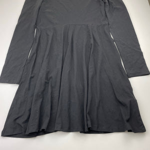 Girls H&M, black, organic cotton long sleeve dress, EUC, size 14-15, L: 80cm