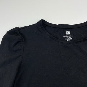 Girls H&M, black, organic cotton long sleeve dress, EUC, size 14-15, L: 80cm