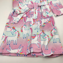 Load image into Gallery viewer, Girls Mango, fleece dressing gown / bathrobe, unicorns, EUC, size 7,  