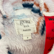Load image into Gallery viewer, Girls Gem Look, fleece dressing gown / bathrobe, rainbows, FUC, size 7,  