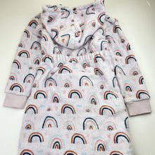 Load image into Gallery viewer, Girls Gem Look, fleece dressing gown / bathrobe, rainbows, FUC, size 7,  