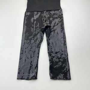 Girls Costume Gallery, black sequin dance jumpsuit / outfit, EUC, size 4-6,  