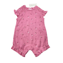 Load image into Gallery viewer, Girls Baby Berry, floral pointelle cotton romper, NEW, size 0000,  