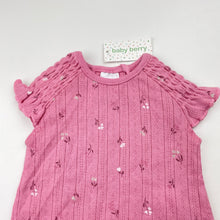 Load image into Gallery viewer, Girls Baby Berry, floral pointelle cotton romper, NEW, size 0000,  