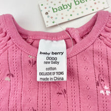 Load image into Gallery viewer, Girls Baby Berry, floral pointelle cotton romper, NEW, size 0000,  