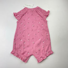 Load image into Gallery viewer, Girls Baby Berry, floral pointelle cotton romper, NEW, size 0000,  