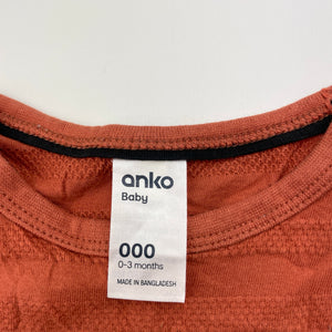 Boys Anko, cotton long sleeve tee / top, EUC, size 000,  