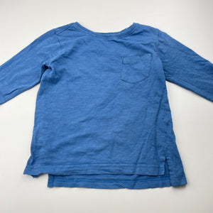 Boys H&T, blue cotton long sleeve tee / top, FUC, size 2,  