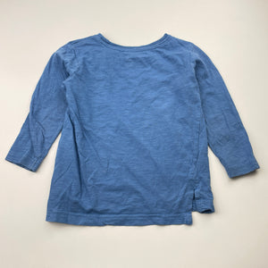 Boys H&T, blue cotton long sleeve tee / top, FUC, size 2,  