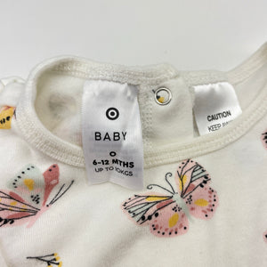 Girls Target, cotton ruffle bodysuit / romper, butterflies, EUC, size 0,  