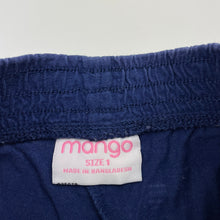 Load image into Gallery viewer, Girls Mango, blue cotton shorts, elasticated, wash fade, FUC, size 1,  