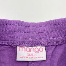 Load image into Gallery viewer, Girls Mango, purple cotton shorts, elasticated, GUC, size 1,  