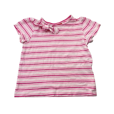 Girls Sprout, pink stripe stretchy tee / top, GUC, size 1,  