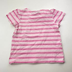 Girls Sprout, pink stripe stretchy tee / top, GUC, size 1,  
