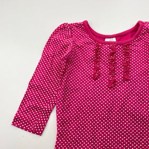 Girls Tiny Little Wonders, cotton long sleeve tee / top, hearts, GUC, size 1,  