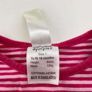 Girls Dymples, striped stretchy long sleeve top, FUC, size 1,  