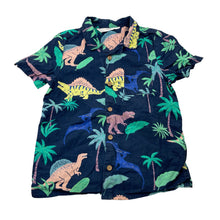 Load image into Gallery viewer, Boys M&amp;S, lightweight cotton short sleeve shirt, dinosaurs, GUC, size 3,  