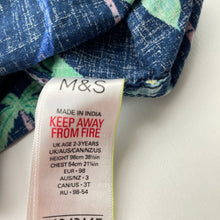 Load image into Gallery viewer, Boys M&amp;S, lightweight cotton short sleeve shirt, dinosaurs, GUC, size 3,  