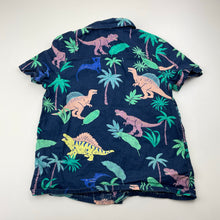 Load image into Gallery viewer, Boys M&amp;S, lightweight cotton short sleeve shirt, dinosaurs, GUC, size 3,  