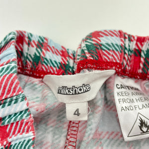 Boys Milkshake, cotton Christmas pyjama shorts, wash fade, FUC, size 4,  
