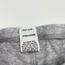 Load image into Gallery viewer, Unisex Bonds, grey ribbed leggings / bottoms, elasticated, EUC, size 2,  