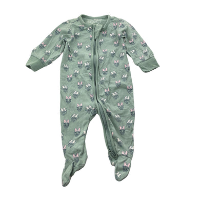 Girls Disney, Minnie Mouse zip coverall / romper, GUC, size 000,  