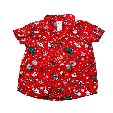 Boys Big W, cotton Christmas short sleeve shirt, EUC, size 1,  