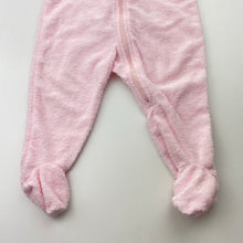 Load image into Gallery viewer, Girls Tiny Little Wonders, pink terry zip coverall / romper, EUC, size 0000,  