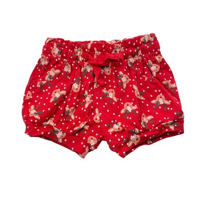 Girls Baby Berry, cotton Christmas shorts, elasticated, EUC, size 0,  