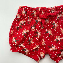 Load image into Gallery viewer, Girls Baby Berry, cotton Christmas shorts, elasticated, EUC, size 0,  