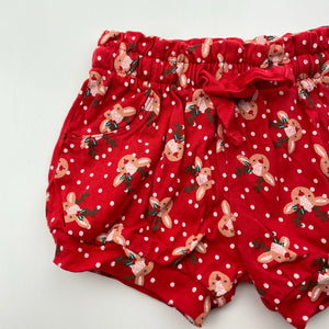 Girls Baby Berry, cotton Christmas shorts, elasticated, EUC, size 0,  